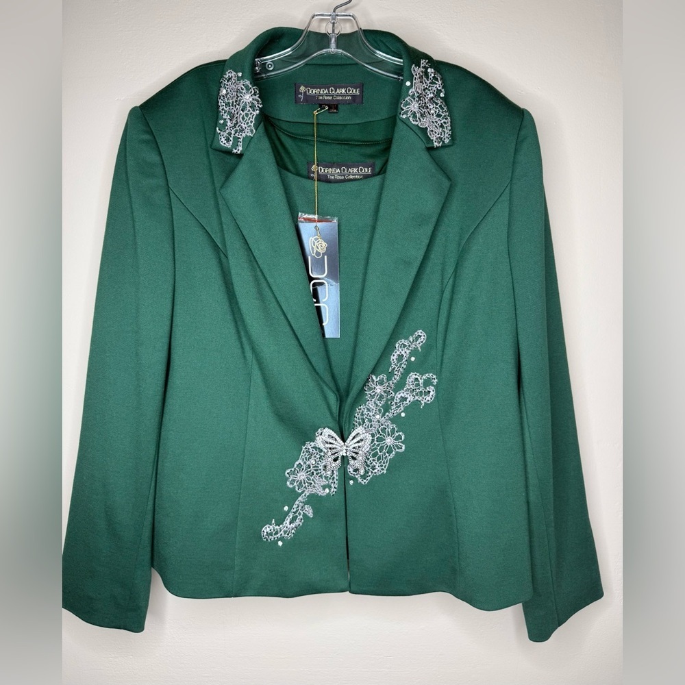 NWT Dorinda Clark Cole 2 Piece The Rose Collection Jacket and Shell Size 16